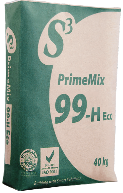 PrimeMix 99H is a premium quality pre packed proprietary cement-sand mortar with excellent water retention and workability. PrimeMix 99H material is specially formulated with plasticising additives to reduce shrinkage and give a durable mortar with superior bonding strength. It is suitable for both exterior and interior conditions.