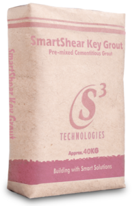 SmartShear Key Grout (Dry Mixed Cementitious Grout - Grade 25) is a pre-packed cement based grout that replaces the traditional on site mixes of cement and sand. It is recommended for jointing of hollow core slab.