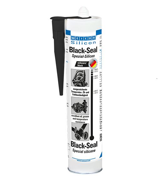 Black-Seal is black, high-temperature-resistant (+280 °C/+536 °F), free of solvents, strong, oil-resistant, grease-resistant, pressure-resistant, resistant to ageing and extremely elastic (breaking elongation of approx. 500%). It is suitable for bonding and sealing in applications where particularly high oil and grease resistance is required. The product can be used on gearbox, valve and casing covers, oil sumps, water pumps, gears and axles, flanges, tanks and containers, and in many other areas.