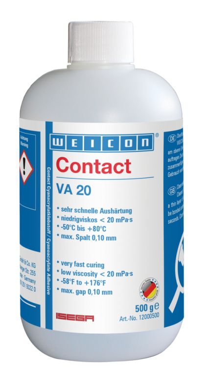 Contact VA 20 is suitable for the bonding of rubber and plastics and also for precisely fitted metal/plastic joints. Contact VA 20 can be used in many industrial areas.