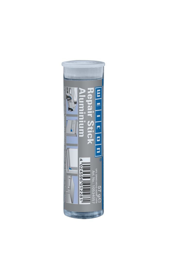 For the quick and non-corrosive repair and bonding of metal components. For the repair of cracks, holes and leaks in car bodies, gearboxes and tanks, window frames and profiles, and boats and models. The WEICON Repair Stick Aluminium can be used in machine and system construction, in the automotive industry, in gear construction, window construction, model building and many other applications.